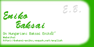 eniko baksai business card